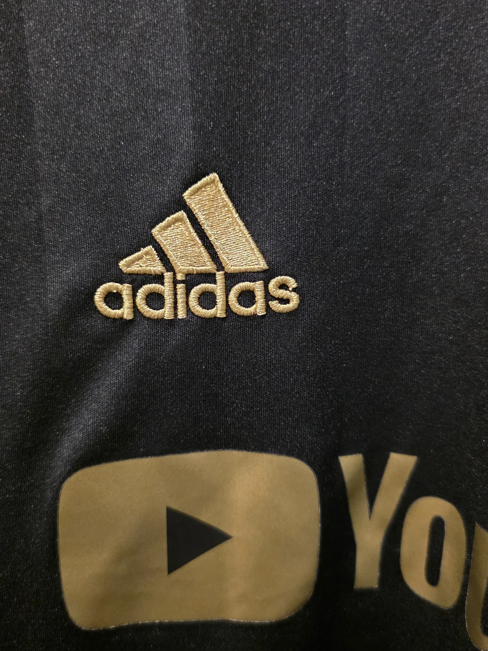 adidas Los Angeles FC LAFC Soccer Jersey AEROREADY YouTubeTV Black/Gold L